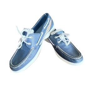 5 for $40 SALE! Sperry Top Sliders Navy & White Boat Shoes 7